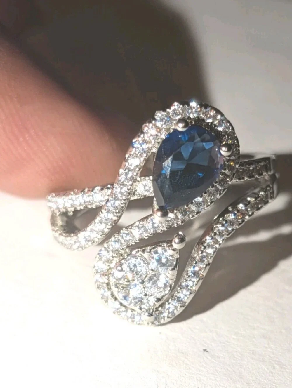 14k White Gold Plated 2.50 Ct Round Lab-Created Diamond Bypass Engagement Ring